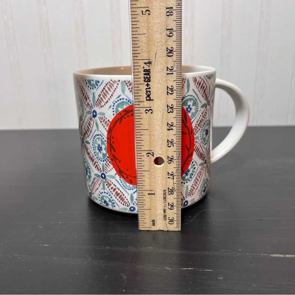 Anthropologie Monogram H Mug Oscar Wilde Quote Quill & Quaver Pattern Initial”H”